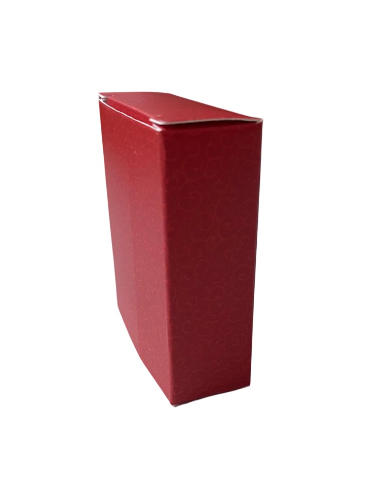 Cutie din carton rosu, cu fereastra, cu passepartout din carton negru si snur de martisor, Martie - imagine 4