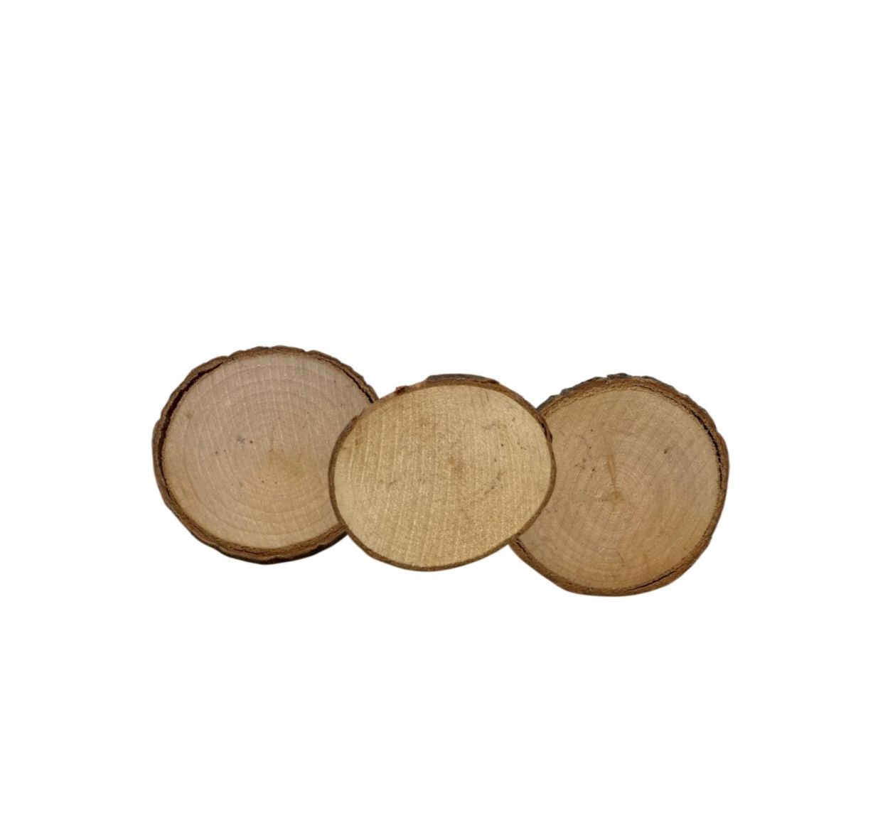 Set 3 rondele din lemn, cu scoarta, 5,5 - 6 cm - imagine 3