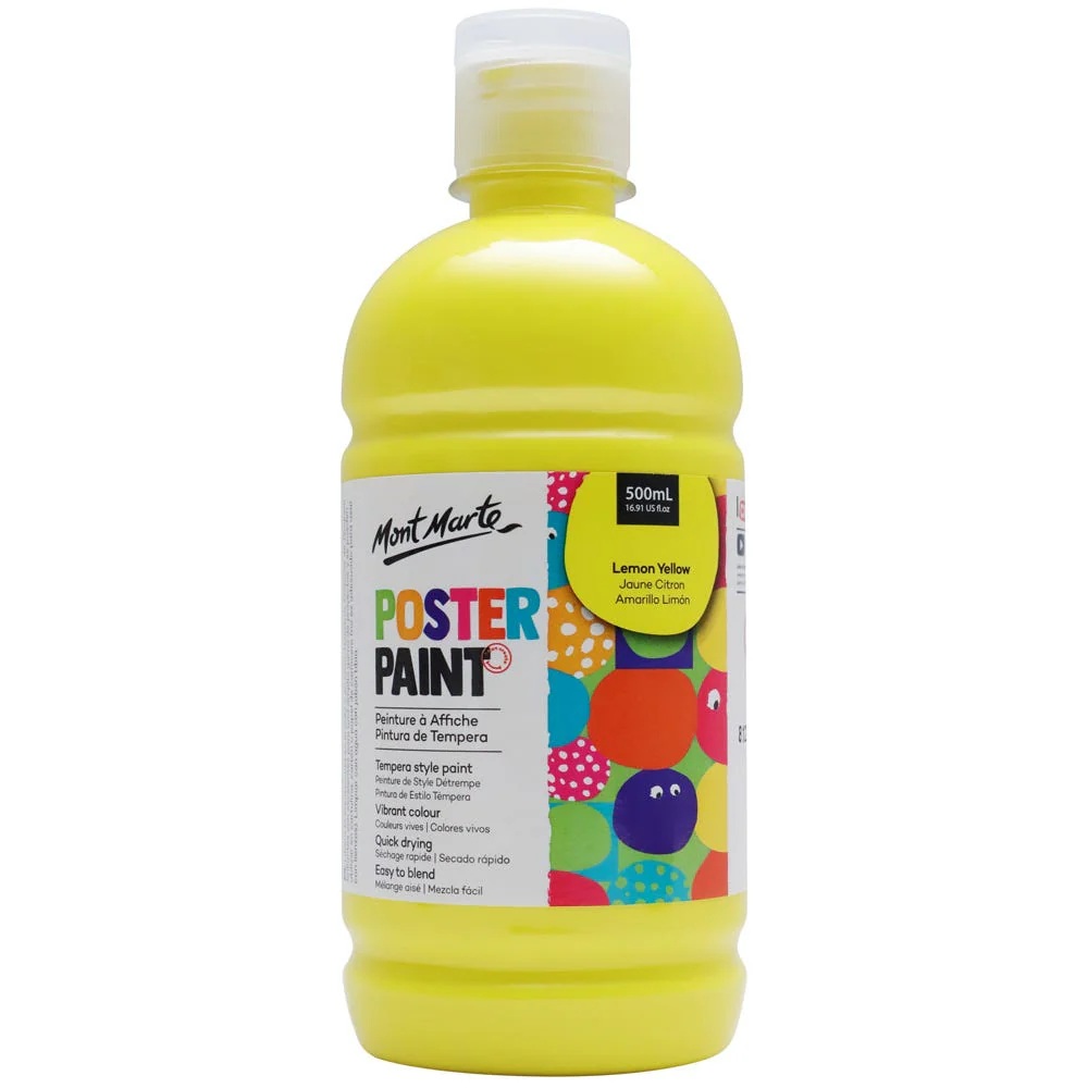Vopsea tempera Poster Paint Mont Marte 500 ml, Lemon Yellow