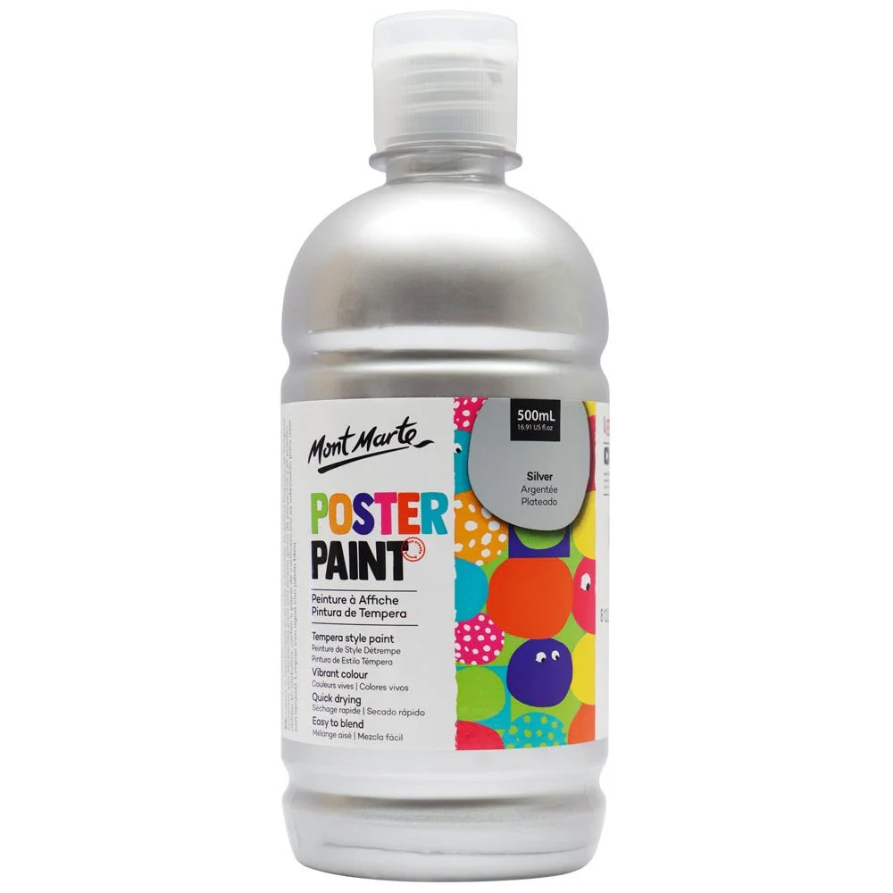 Vopsea tempera Poster Paint Mont Marte 500 ml, Silver