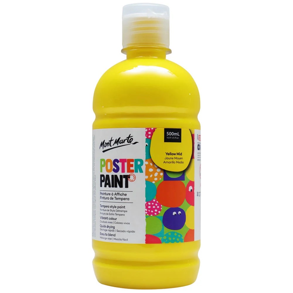 Vopsea tempera Poster Paint Mont Marte 500 ml, Galben Mid