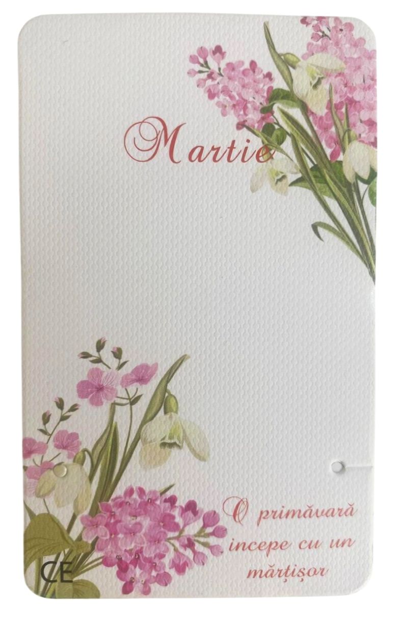 Set 12 cartoane martisoare – O primavara incepe cu un martisor – Liliac si ghioceI