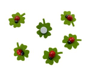 Set 6 frunze trifoi cu adeziv, cu gargarita