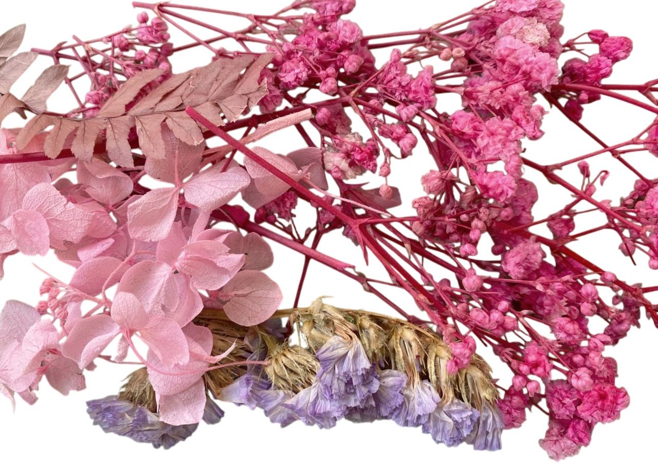 Flori naturale uscate, gama roz pastel - roz intens - imagine 2