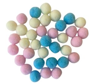 Set pomponi mix de culori, unt, roz, bleu, 1,5 cm